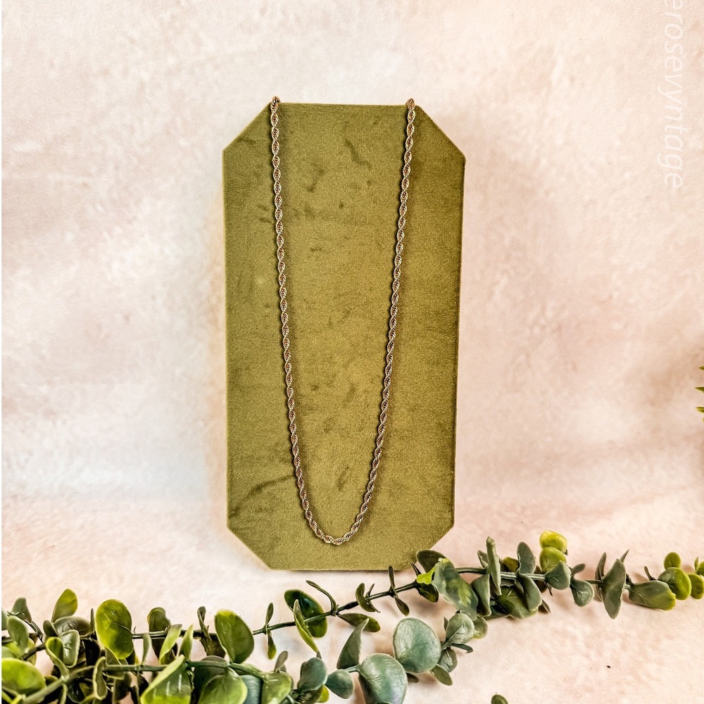 Gold Twisted Rope Chain Necklace‎